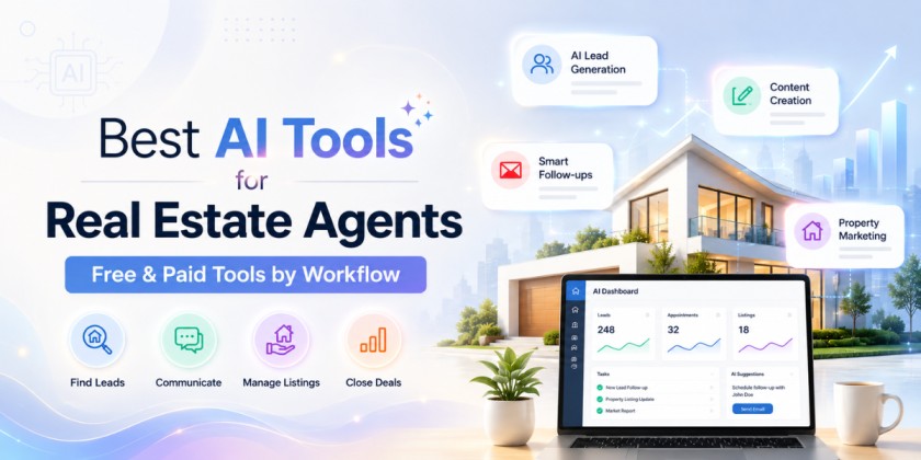 Best AI tools for real estate agents with AI-powered lead generation, property marketing, listings, follow-ups, and workflow tools